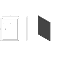 Sapho ESTA zrkadlo v drevenom ráme 580x780mm, strieborná s prúžkom NL395