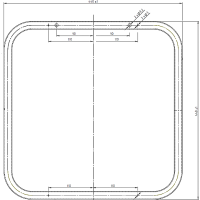 Aqualine WHITE LINE zrkadlo v ráme 44x44cm, biela 8000