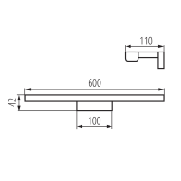 KANLUX ASTEN LED svietidlo 12W, 600x42x110mm, čierna mat 26684