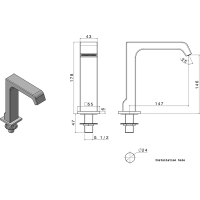 Sapho Výtoková hubica na okraj vane, šírka 43mm, kaskáda, chróm B02