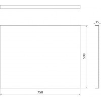 Polysan PLAIN panel bočný 75x59cm, čierna mat 72687.21