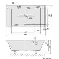 Polysan QUEST obdĺžniková vaňa 180x100x49cm, čierna mat 78511.21