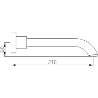 Sapho Nástenná výtoková hubica, 210mm, chróm CR210CRO