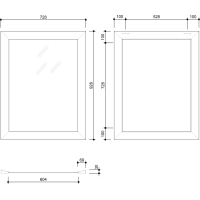 Sapho CORONA zrkadlo v drevenom ráme 728x928mm, champagne NL720