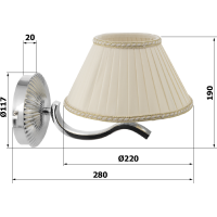 Gallo Wood ISOTTA osvetlenie látkové E27, 60W, 230V, 2 ks, chróm 021003ST71IM2-C