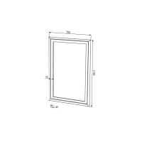 Sapho RETRO zrkadlo v drevenom ráme 700x1150mm, buk 1680