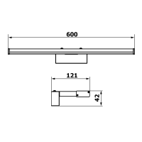 Sapho CHICAGO XL LED svietidlo, 600x120x40mm, 12W, 230V, plast, čierna mat AU470