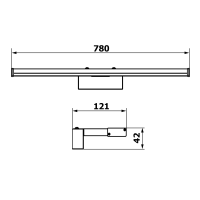 Sapho CHICAGO MAX LED svietidlo, 780x120x40mm, 15W, 230V, plast, čierna mat AU473