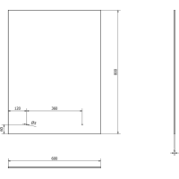 Aqualine Zrkadlo s otvormi pre policu 60x80cm, vrátane závesov 22430