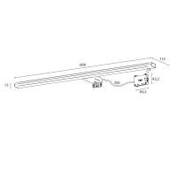 Sapho FELINA LED svietidlo, 12W, 608x15x112mm, chróm FE060