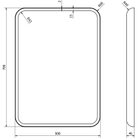 Sapho FLOAT zrkadlo s LED podsvietením 500x700mm, biela 22571