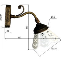 Sapho BARI svietidlo E14, 40W, 230V, keramické tienidlo, bronz MC811