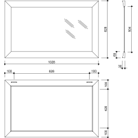 Sapho CORONA zrkadlo v drevenom ráme 628x1028mm, champagne NL721
