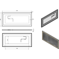 Sapho LUMINAR zrkadlo s LED osvetlením v ráme 1200x550mm, chróm NL560