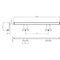 Aqualine SERAPA LED svietidlo, 9W, 230V, 600x40x100mm, hliník, chróm SA148