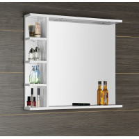 Aqualine KORIN zrkadlo s LED osvetlením a policami 80x70x12cm KO350