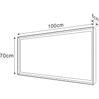 Sapho SORT zrkadlo s LED osvetlením 100x70cm, čierna mat ST100