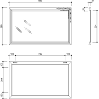 Sapho BOHEMIA zrkadlo v drevenom ráme 589x989mm, zlatá NL484