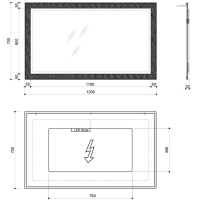 Sapho FLUT zrkadlo s LED podsvietením 1200x700mm, biela FT120
