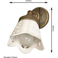 Sapho SORENTO svietidlo E14, 40W, 230V, keramické tienidlo, bronz MC098