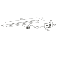 Sapho FELINA LED svietidlo, 8W, 308x15x112mm, chróm FE030