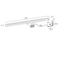 Sapho FELINA LED svietidlo, 10 W, 458x15x112 mm, chróm FE045