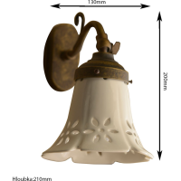 Sapho MARSALA svietidlo E14, 40W, 230V, keramické tienidlo, bronz MC077