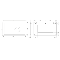 Sapho NIROX zrkadlo v ráme 1200x700mm, dub texas NX127-2020