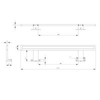 Sapho MIRAKA LED svietidlo 9W, 230V, 600x35x120mm, akryl, chróm MR600