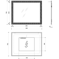 Sapho FLUT zrkadlo s LED podsvietením 900x700mm, biela FT090