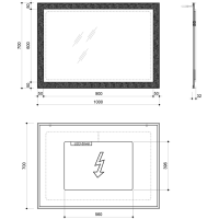 Sapho FLUT zrkadlo s LED podsvietením 1000x700mm, biela FT100