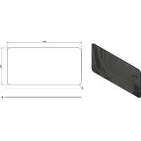 Sapho ISHAPE zrkadlo 1200x600mm, zaguľatené rohy, bez úchytu AG612