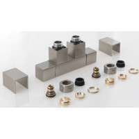 Sapho CUBE TWIN pripojovacia sada ventilov pre stredové pripojenie, nerez mat CP582S