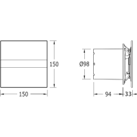 Cata E-100 GS kúpeľňový ventilátor axiálny, 8W, potrubie 100mm, strieborná 00900400