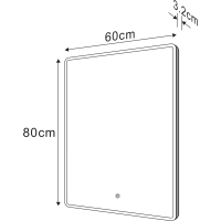 Sapho PIRI zrkadlo s LED osvetlením 60x80cm, senzor, 2700-6500K PR600S