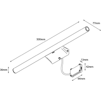 Sapho IRENE 2 LED svietidlo, 9 W, 500x35x77 mm, chróm E27556CI