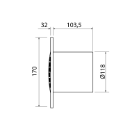 Cata B-12 PLUS kúpeľňový ventilátor, 20W, potrubie 120mm, biela 00282000