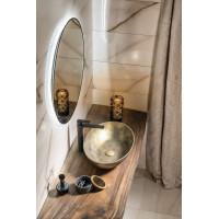 Sapho SHARON okrúhle zrkadlo s LED podsvietením ø 80cm, čierna mat 31255CI