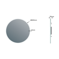 Sapho VISO okrúhle zrkadlo s LED osvetlením ø 60cm VS060