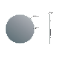 Sapho VISO okrúhle zrkadlo s LED osvetlením ø 90cm VS090