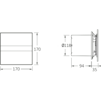 Cata E-120 GT kúpeľňový ventilátor axiálny s časovačom, 15W, potrubie 120mm, biela 00901100