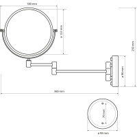 Sapho Kozmetické zrkadlo zväčšovacie, obojstranné, bronz XP012