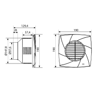 Cata CB-100 PLUS T radiálny ventilátor s časovačom, 25W, potrubie 100mm, biela 00841000