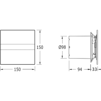 Cata E-100 GSTH kúpeľňový ventilátor axiálny s automatom, 4W/8W, potrubie 100mm, striebor 00900600