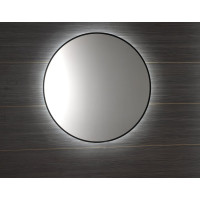 Sapho SHARON okrúhle zrkadlo s LED podsvietením ø 80cm, čierna mat 31255CI
