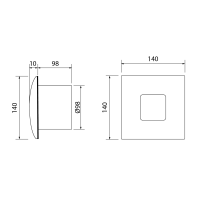 Cata SILENTIS 10 INOX T kúpeľňový ventilátor axiálny s časovačom, 15W, 100mm, nerez mat 01071300