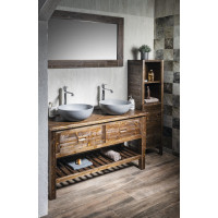 Sapho BRAND zrkadlo v drevenom ráme 1300x700mm, morený smrek BA061S
