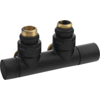 Sapho TWIN BLACK pripojovacia sada ventilov pre stredové pripojenie, čierna mat CP4101BS