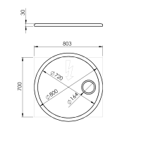 Sapho FLOAT okrúhle zrkadlo s LED podsvietením ø 80cm, kozm.zrkadlo, senzor, 3500-6500K, biela FT800