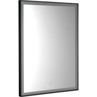 Aqualine CORNA zrkadlo s LED osvetlením 60x80cm, dotykový senzor, stmievateľné, čierna mat CN060